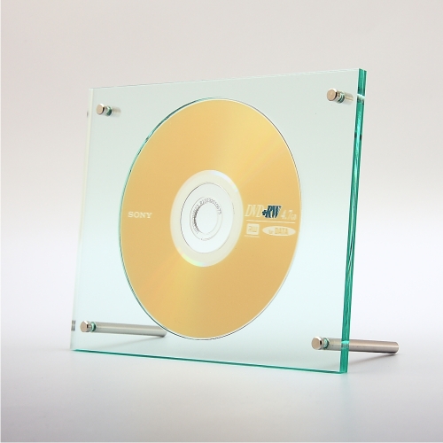 アクリルフレームCD/DVDディスプレイ（ガラス色）